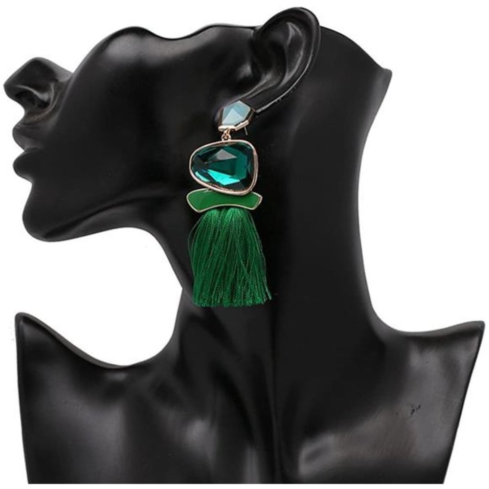 Vintage Drop Dangle Earrings Boho Statement - Picture 3 of 3